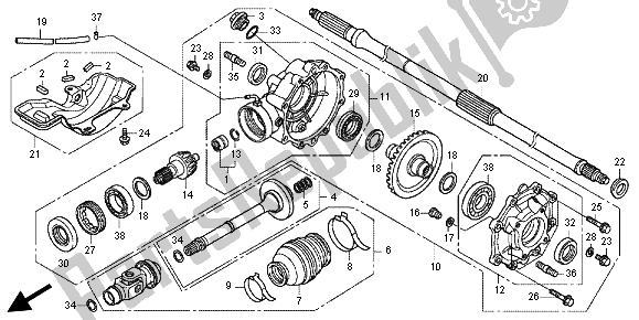 All parts for the Rear Final Gear of the Honda TRX 500 FE Foretrax Foreman ES 2012