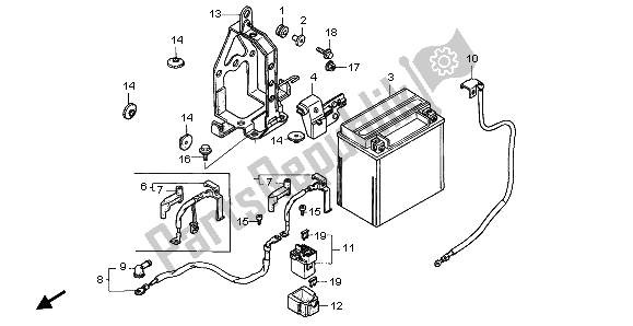 Todas as partes de Bateria do Honda ST 1100A 1999