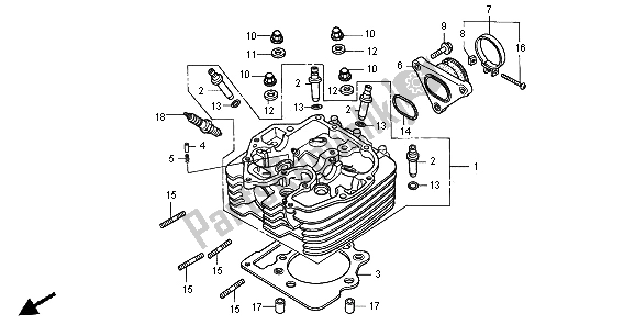 Todas las partes para Cabeza De Cilindro de Honda XR 400R 1996