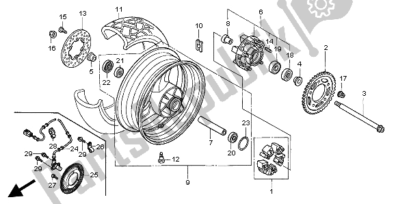 Todas las partes para Rueda Trasera de Honda XL 1000 VA 2004