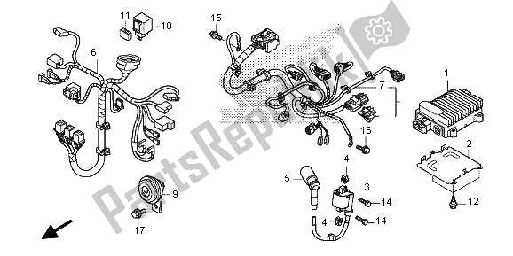 Todas las partes para Sub Arnés Y Bobina De Encendido de Honda SH 125D 2013