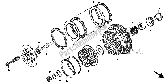 All parts for the Clutch of the Honda CB 600F Hornet 2013