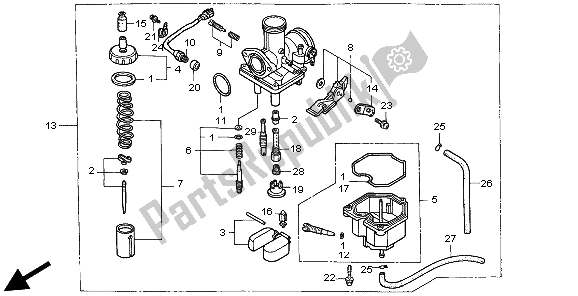 Tutte le parti per il Carburatore del Honda CLR 125 1999