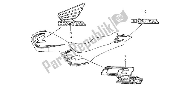 All parts for the Stripe & Mark of the Honda CB 250 1996