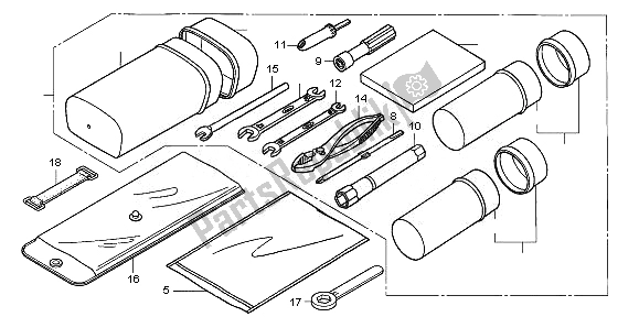 All parts for the Tools of the Honda TRX 500 FA Fourtrax Foreman Rubicon 2008