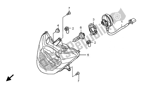 Tutte le parti per il Faro del Honda SH 150R 2010