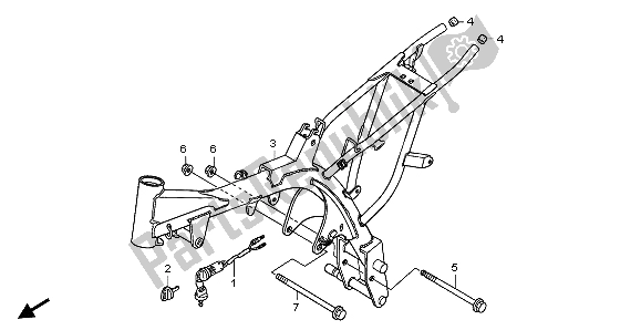 All parts for the Frame Body of the Honda CRF 70F 2007
