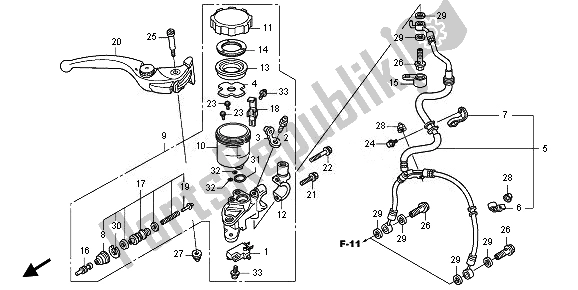 Todas las partes para Fr. Cilindro Maestro Del Freno de Honda CB 1000R 2010