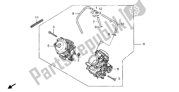 Todas las partes para Carburador (montaje) de Honda NTV 650 1996