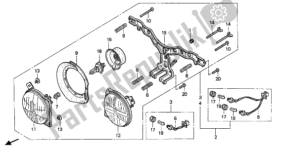 Tutte le parti per il Faro (uk) del Honda CBR 900 RR 1993