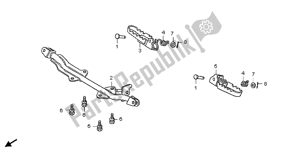 All parts for the Step of the Honda CRF 50F 2007