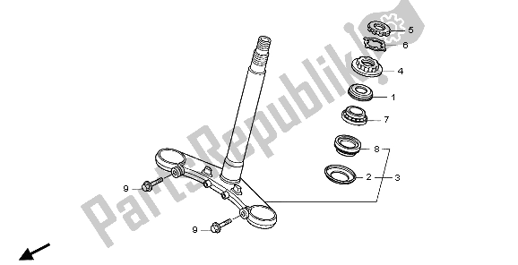 All parts for the Steering Stem of the Honda NT 700 VA 2007