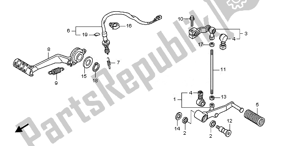 Tutte le parti per il Pedale del Honda CB 600F Hornet 2010