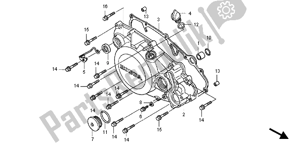 Todas las partes para R. Tapa Del Cárter de Honda CRF 150R SW 2012