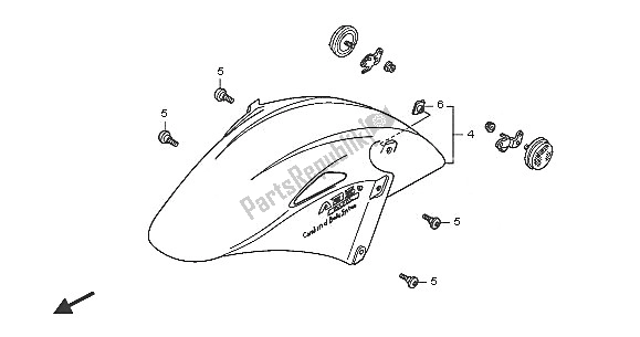 All parts for the Front Fender of the Honda VFR 800A 2005
