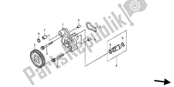 All parts for the Oil Pump of the Honda CBR 250 RA 2013