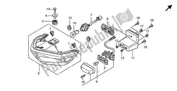 Todas las partes para Luz De La Cola de Honda CBR 125 RW 2008