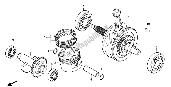 Todas las partes para Cigüeñal Y Pistón de Honda XR 250R 1990