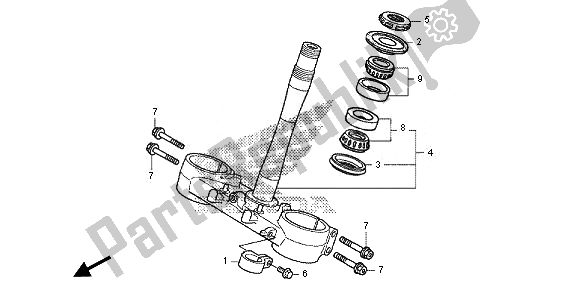 All parts for the Steering Stem of the Honda CRF 250R 2014