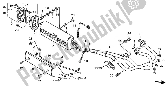 All parts for the Exhaust Muffler of the Honda FJS 400 2011