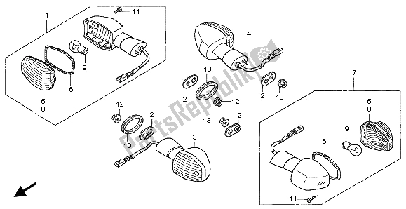 Tutte le parti per il Winker del Honda VTR 1000 SP 2002