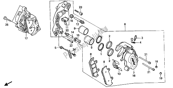 Todas las partes para Pinza De Freno Delantero de Honda CBR 600F 1988