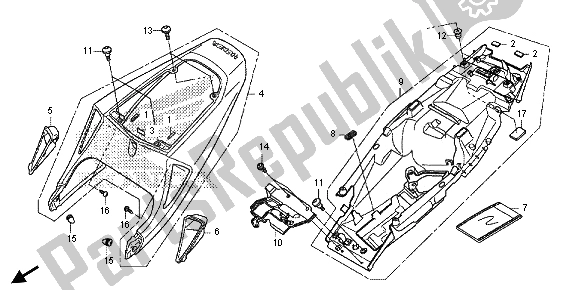 Tutte le parti per il Coprisella del Honda CBR 600 RR 2013