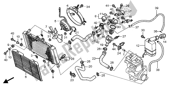 Tutte le parti per il Termosifone del Honda CBF 500A 2008