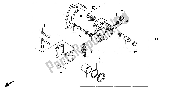 Todas las partes para Pinza De Freno Delantero de Honda CRF 150R SW 2008