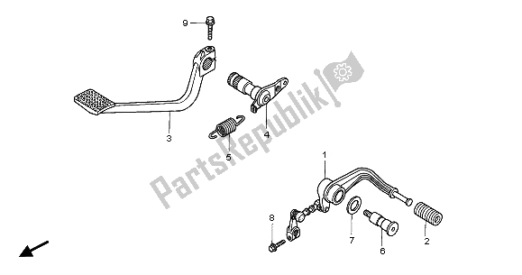 All parts for the Pedal of the Honda GL 1800A 2001