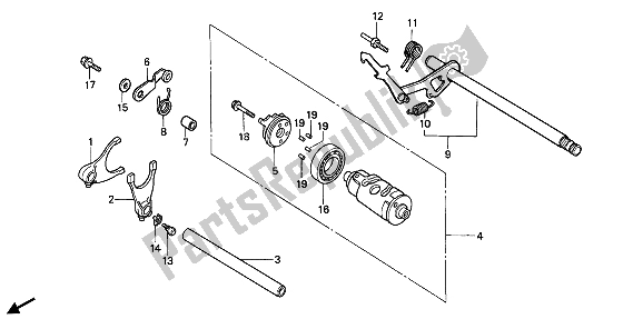 Todas las partes para Tambor De Cambio De Marchas de Honda VT 600 1992