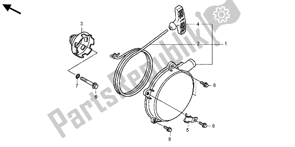 All parts for the Recoil Starter of the Honda TRX 500 FPA Foreman Rubicon WP 2013
