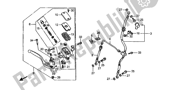 Todas las partes para Fr. Cilindro Maestro Del Freno de Honda ST 1100 1990