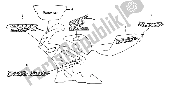 Todas las partes para Raya Y Marca de Honda CBR 900 RR 2001