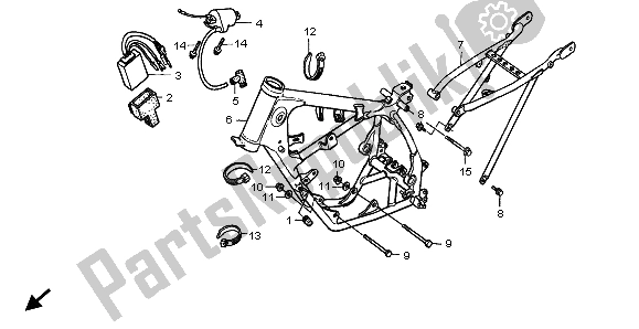 Alle onderdelen voor de Frame Lichaam van de Honda CR 80 RB LW 1999