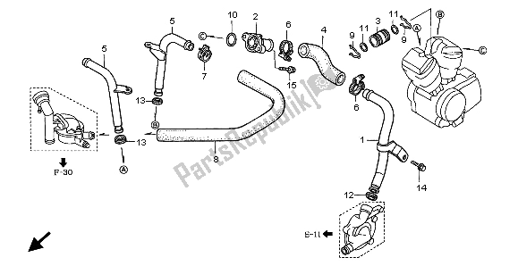 Todas las partes para Tubería De Agua de Honda VT 1100C3 1999