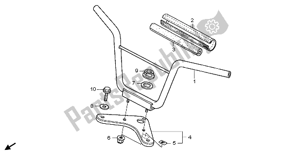 All parts for the Handle Pipe & Top Bridge of the Honda CRF 50F 2007