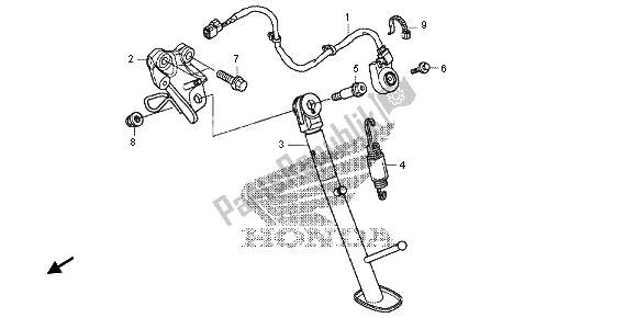 All parts for the Stand of the Honda VFR 1200X 2012