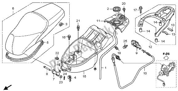 Tutte le parti per il Sedile E Vano Bagagli del Honda SH 150 2007