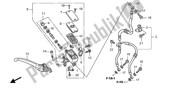 All parts for the Fr. Brake Master Cylinder of the Honda CBF 600N 2007