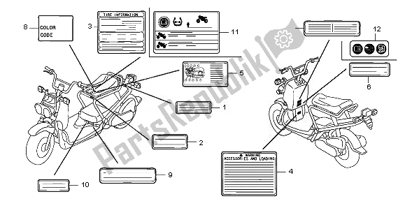 All parts for the Caution Label of the Honda NPS 50 2011