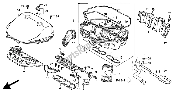 Alle onderdelen voor de Luchtfilter van de Honda CBR 900 RR 2000