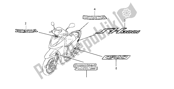 All parts for the Mark of the Honda SH 300 2008