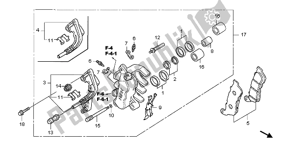 All parts for the Front Brake Caliper of the Honda NSS 250A 2009