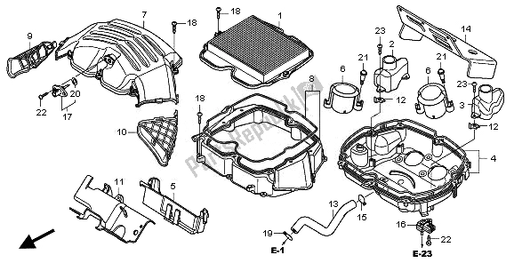 All parts for the Air Cleaner of the Honda VFR 1200 FD 2011