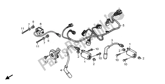 All parts for the Sub Harness & Ignition Coil of the Honda XL 125V 2008