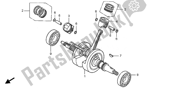 Tutte le parti per il Albero Motore E Pistone del Honda XL 125V 2011