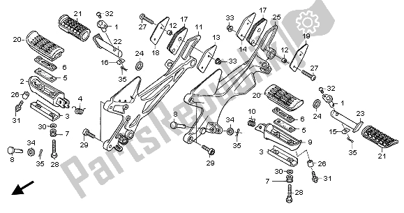 All parts for the Step of the Honda CBF 1000 2006