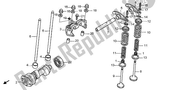 Tutte le parti per il Albero A Camme del Honda TRX 400 FW Fourtrax Foreman 2000