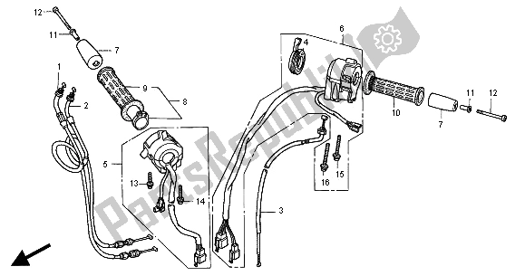 Todas las partes para Interruptor Y Cable de Honda ST 1100A 2001